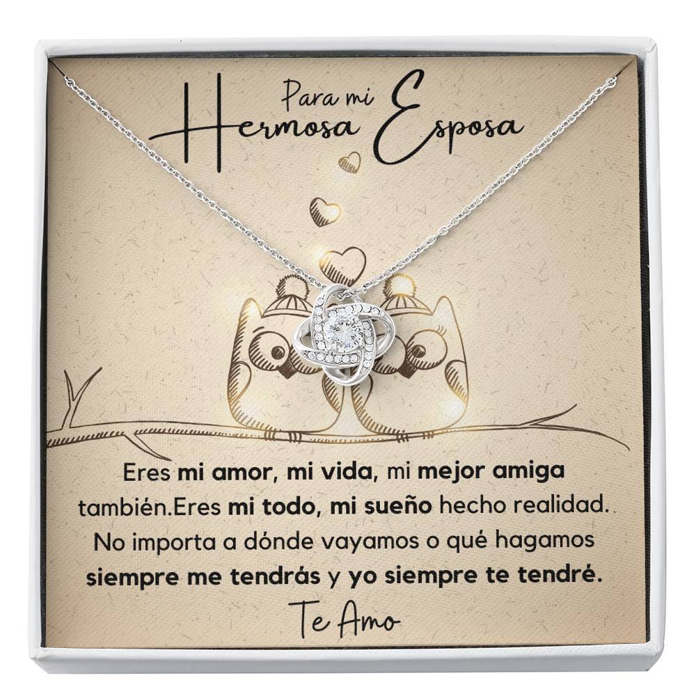 Regalo para mi hermosa esposa - Collar Nudo de Amor Jewelry/LoveKnot 