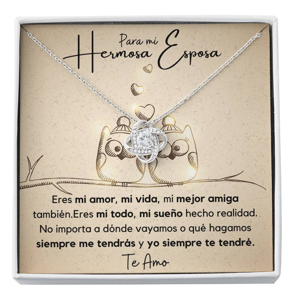 Regalo para mi hermosa esposa - Collar Nudo de Amor Jewelry/LoveKnot 