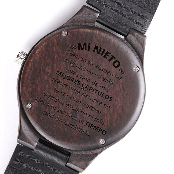 Regalo para mi Nieto, cuando se acaben las páginas de mi vida... - Reloj de madera grabado Jewelry/Watch 