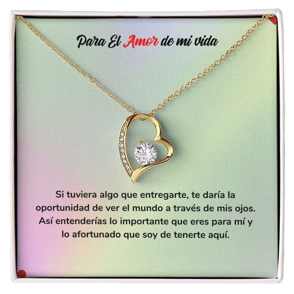 Regalo para Siempre - Collar de Amor Jewelry Acabado en Oro Amarillo de 18 quilates. Cajita Estandard (Gratis) 