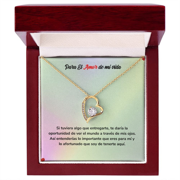 Regalo para Siempre - Collar de Amor Jewelry ShineOn Fulfillment Acabado en Oro Amarillo de 18 quilates. Cajita de Lujo con Luz Led 