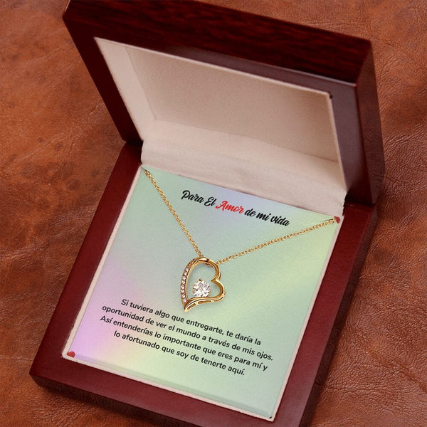 Regalo para Siempre - Collar de Amor Jewelry ShineOn Fulfillment Acabado en Oro Amarillo de 18 quilates. Cajita de Lujo con Luz Led 