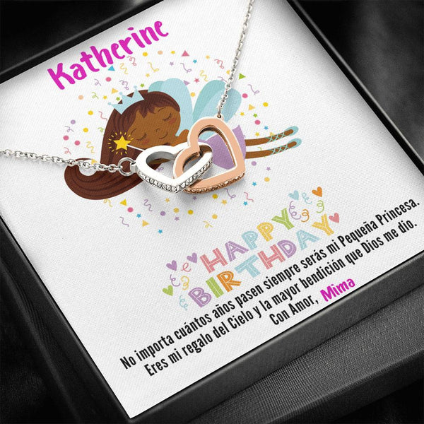 Regalo para tu Hija en su cumpleaños- Collar 2 corazones. Personaliza la tarjeta para esa persona que esta lejos. Jewelry Caja Estándar de Regalo 