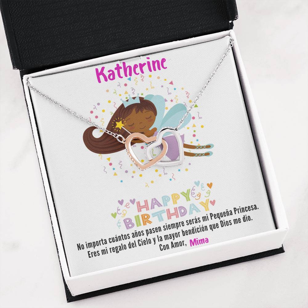 Regalo para tu Hija en su cumpleaños- Collar 2 corazones. Personaliza la tarjeta para esa persona que esta lejos. Jewelry 