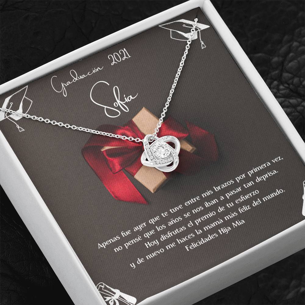 Regalo para una Hija en su graduación - Collar Love Knot con tarjeta personalizada Jewelry ShineOn Fulfillment 