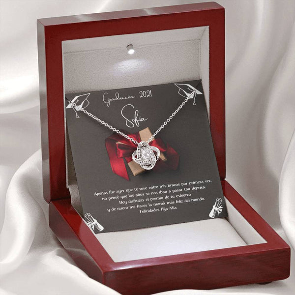 Regalo para una Hija en su graduación - Collar Love Knot con tarjeta personalizada Jewelry 