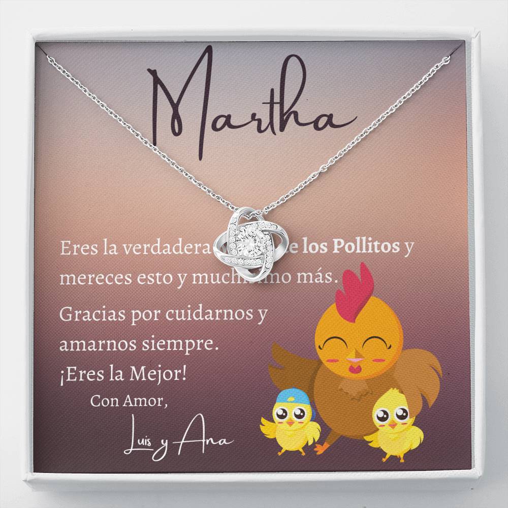 Regalo Perfecto para la Mamá de los Pollitos, porque ella se merece TODO! Collar Nudo de Amor. Jewelry/LoveKnot 