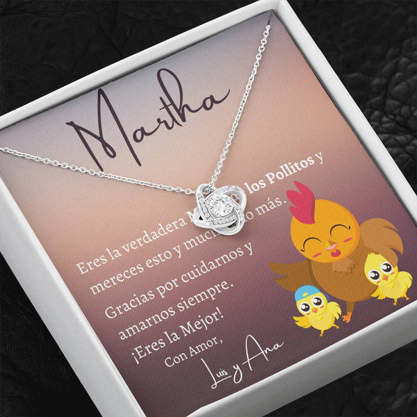 Regalo Perfecto para la Mamá de los Pollitos, porque ella se merece TODO! Collar Nudo de Amor. Jewelry/LoveKnot 