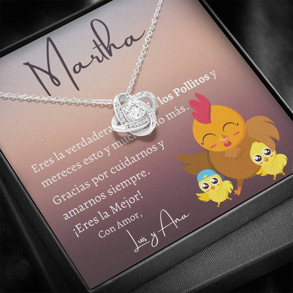 Regalo Perfecto para la Mamá de los Pollitos, porque ella se merece TODO! Collar Nudo de Amor. Jewelry/LoveKnot 