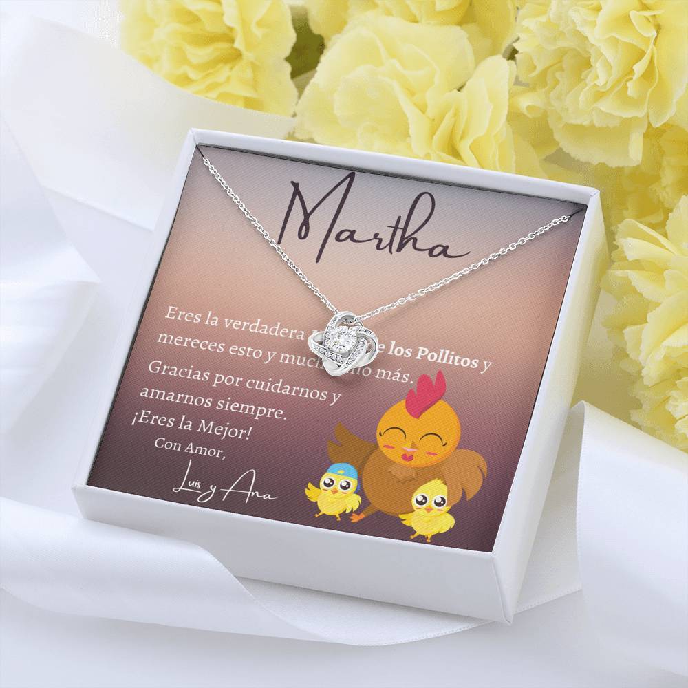 Regalo Perfecto para la Mamá de los Pollitos, porque ella se merece TODO! Collar Nudo de Amor. Jewelry/LoveKnot 