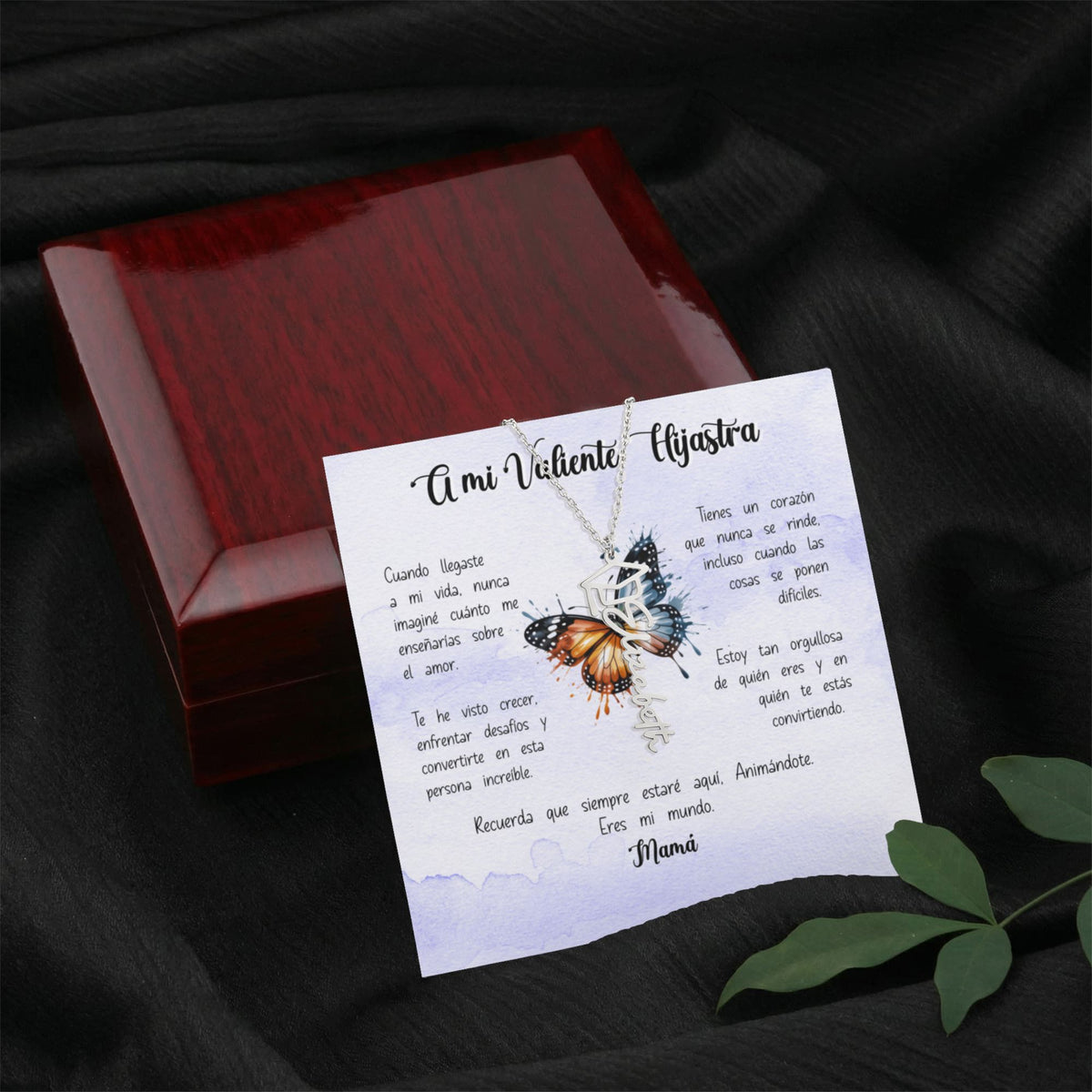 Regalo Sentimental para una Hija del corazón - Collar personalizado con nombre y birrete de Graduación para Hijastra Jewelry/NameNecklace 