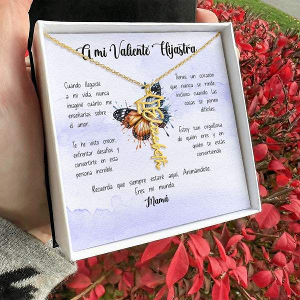 Regalo Sentimental para una Hija del corazón - Collar personalizado con nombre y birrete de Graduación para Hijastra Jewelry/NameNecklace 
