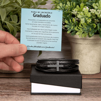 Regalo Significativo para Hijo que Lleva Tu Amor y Fe Siempre - Pulsera de Cruz para Hombre Jewelry 