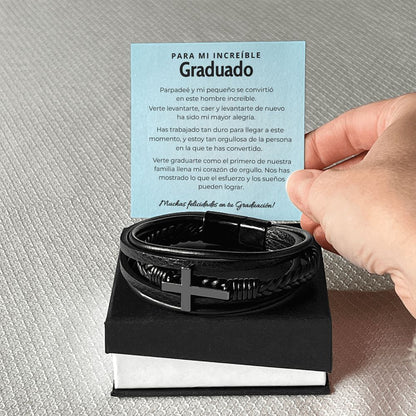 Regalo Significativo para Hijo que Lleva Tu Amor y Fe Siempre - Pulsera de Cruz para Hombre Jewelry 