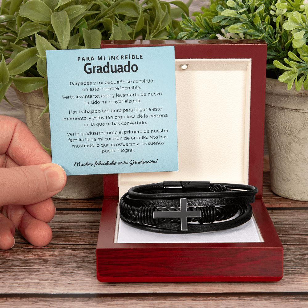 Regalo Significativo para Hijo que Lleva Tu Amor y Fe Siempre - Pulsera de Cruz para Hombre Jewelry 