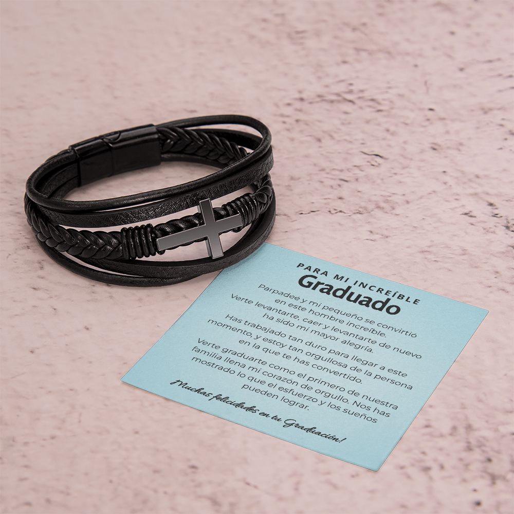 Regalo Significativo para Hijo que Lleva Tu Amor y Fe Siempre - Pulsera de Cruz para Hombre Jewelry 