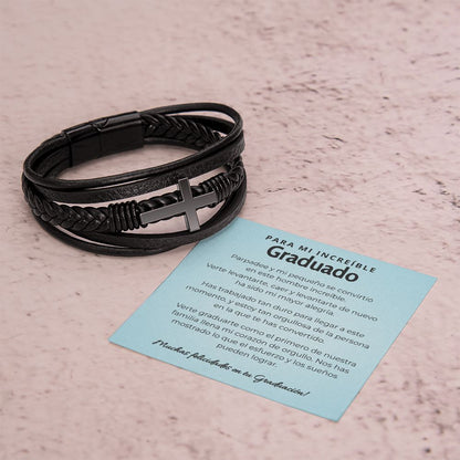 Regalo Significativo para Hijo que Lleva Tu Amor y Fe Siempre - Pulsera de Cruz para Hombre Jewelry 