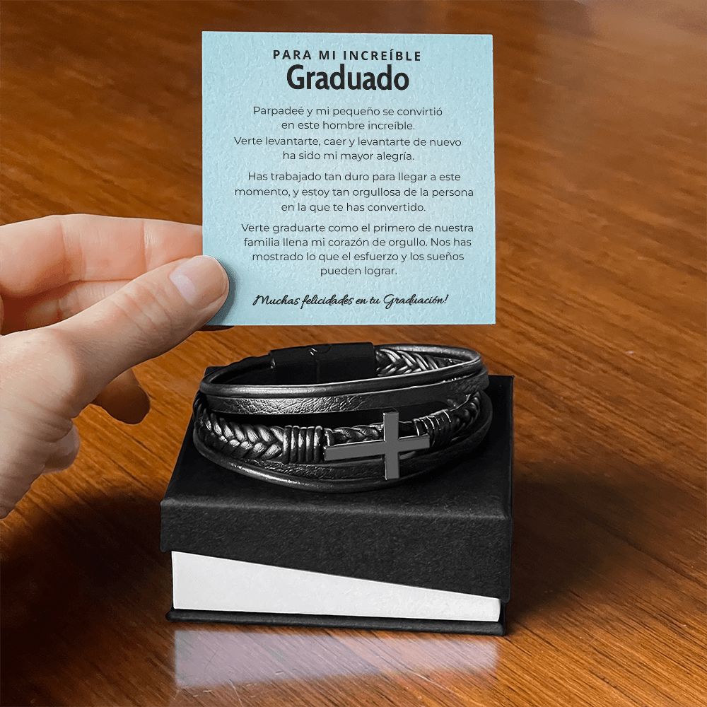 Regalo Significativo para Hijo que Lleva Tu Amor y Fe Siempre - Pulsera de Cruz para Hombre Jewelry 
