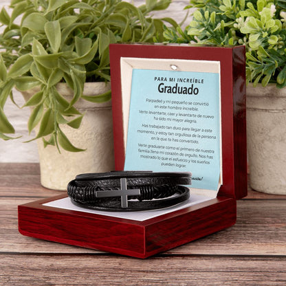 Regalo Significativo para Hijo que Lleva Tu Amor y Fe Siempre - Pulsera de Cruz para Hombre Jewelry 