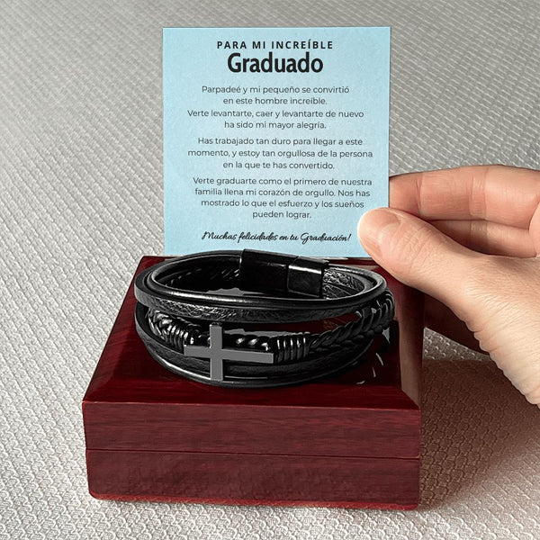 Regalo Significativo para Hijo que Lleva Tu Amor y Fe Siempre - Pulsera de Cruz para Hombre Jewelry 