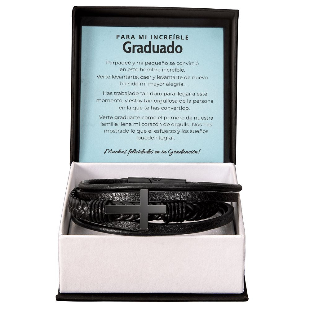 Regalo Significativo para Hijo que Lleva Tu Amor y Fe Siempre - Pulsera de Cruz para Hombre Jewelry Caja Estándar 