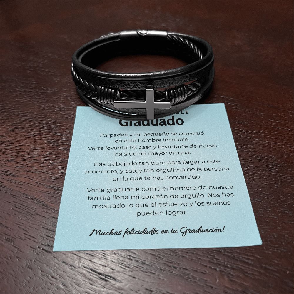 Regalo Significativo para Hijo que Lleva Tu Amor y Fe Siempre - Pulsera de Cruz para Hombre Jewelry 