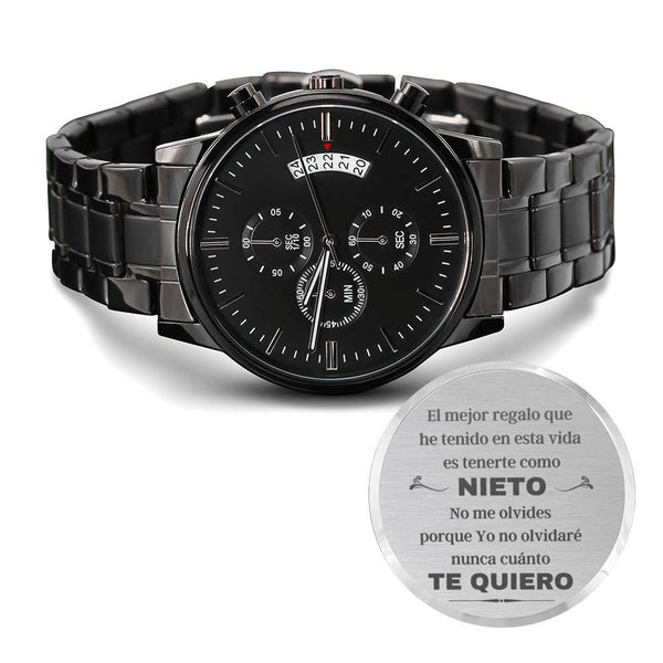 Reloj para Regalar al Nieto - El mejor regalo que he tenido en mi vida - Reloj Cronógrafo Negro Jewelry ShineOn Fulfillment 