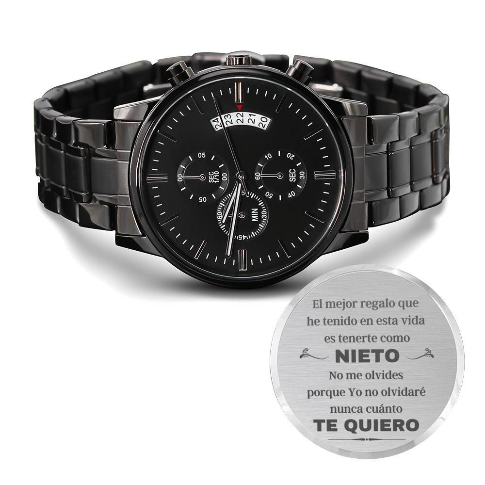 Reloj para Regalar al Nieto - El mejor regalo que he tenido en mi vida - Reloj Cronógrafo Negro Jewelry/Watch 