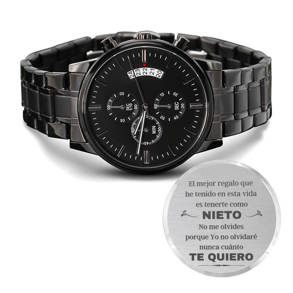 Reloj para Regalar al Nieto - El mejor regalo que he tenido en mi vida - Reloj Cronógrafo Negro Jewelry/Watch 