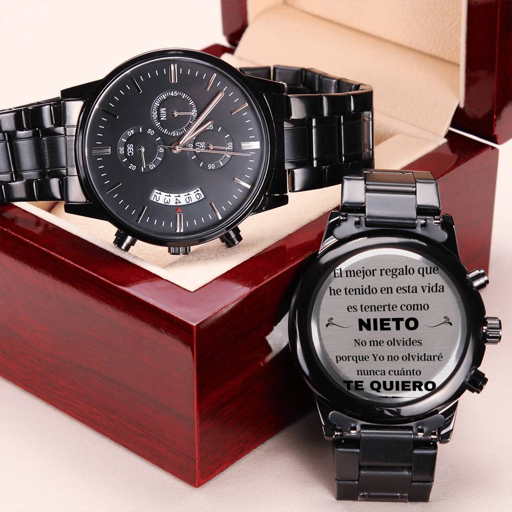 Reloj para Regalar al Nieto - El mejor regalo que he tenido en mi vida - Reloj Cronógrafo Negro Jewelry/Watch 