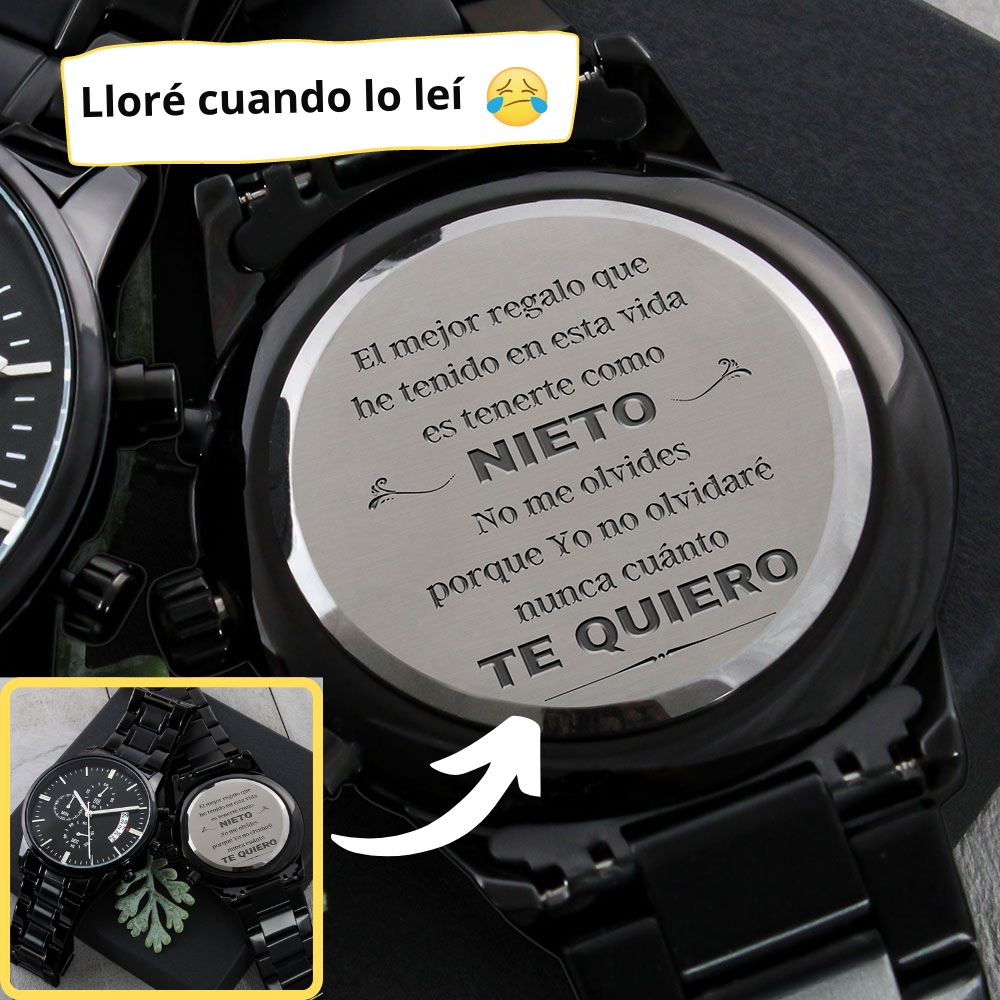 Reloj para Regalar al Nieto - El mejor regalo que he tenido en mi vida - Reloj Cronógrafo Negro Jewelry/Watch 