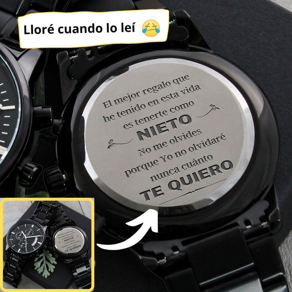Reloj para Regalar al Nieto - El mejor regalo que he tenido en mi vida - Reloj Cronógrafo Negro Jewelry/Watch 