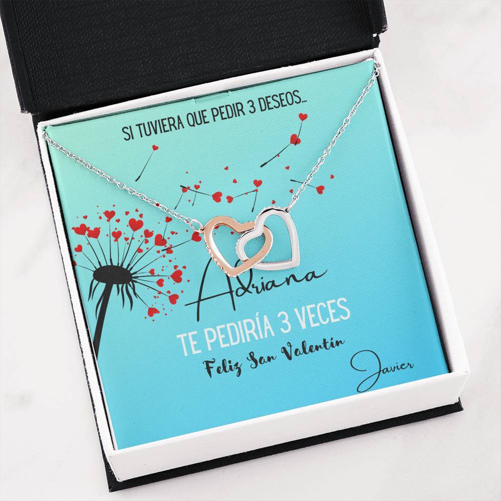 Si tuviera que pedir 3 deseos… Collar 2 corazones. Personaliza la tarjeta y escoge la caja para el collar. Jewelry 