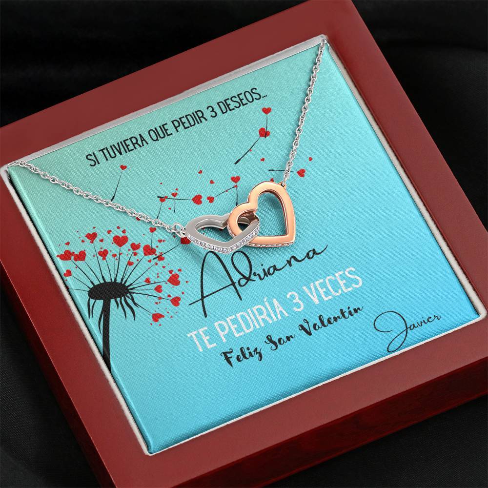 Si tuviera que pedir 3 deseos… Collar 2 corazones. Personaliza la tarjeta y escoge la caja para el collar. Jewelry 