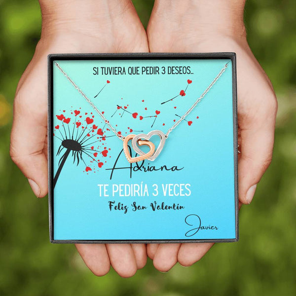 Si tuviera que pedir 3 deseos… Collar 2 corazones. Personaliza la tarjeta y escoge la caja para el collar. Jewelry 