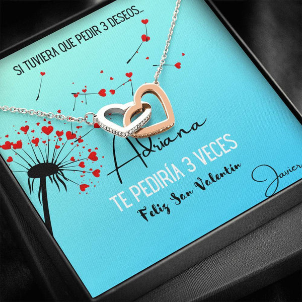Si tuviera que pedir 3 deseos… Collar 2 corazones. Personaliza la tarjeta y escoge la caja para el collar. Jewelry 