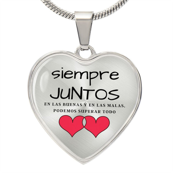 Siempre juntos eso las buenas y en la malas… Collar corazón para esa persona que AMAS. Jewelry Collar de lujo (plata) No 