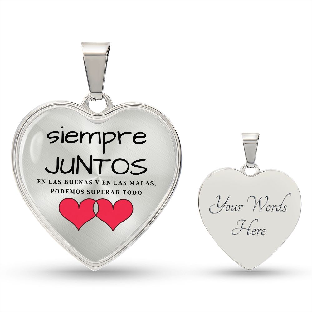 Siempre juntos eso las buenas y en la malas… Collar corazón para esa persona que AMAS. Jewelry Collar de lujo (plata) Yes 