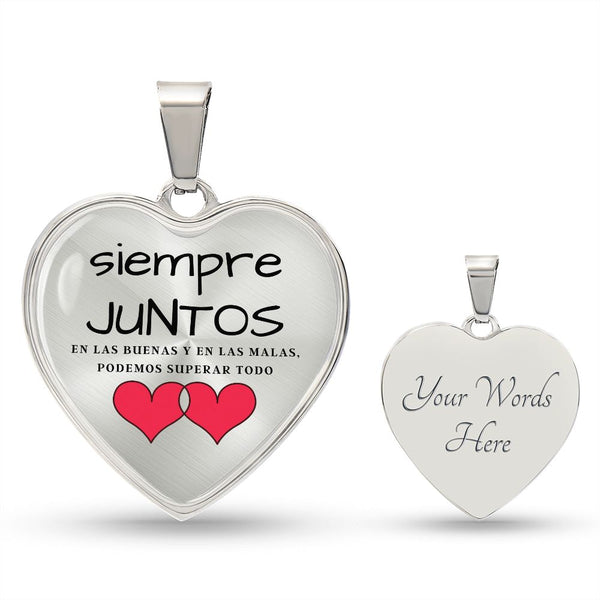 Siempre juntos eso las buenas y en la malas… Collar corazón para esa persona que AMAS. Jewelry Collar de lujo (plata) Yes 