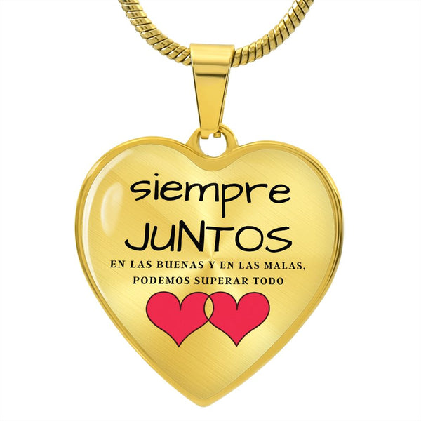 Siempre juntos eso las buenas y en la malas… Collar corazón para esa persona que AMAS. Jewelry Collar de lujo (oro) No 