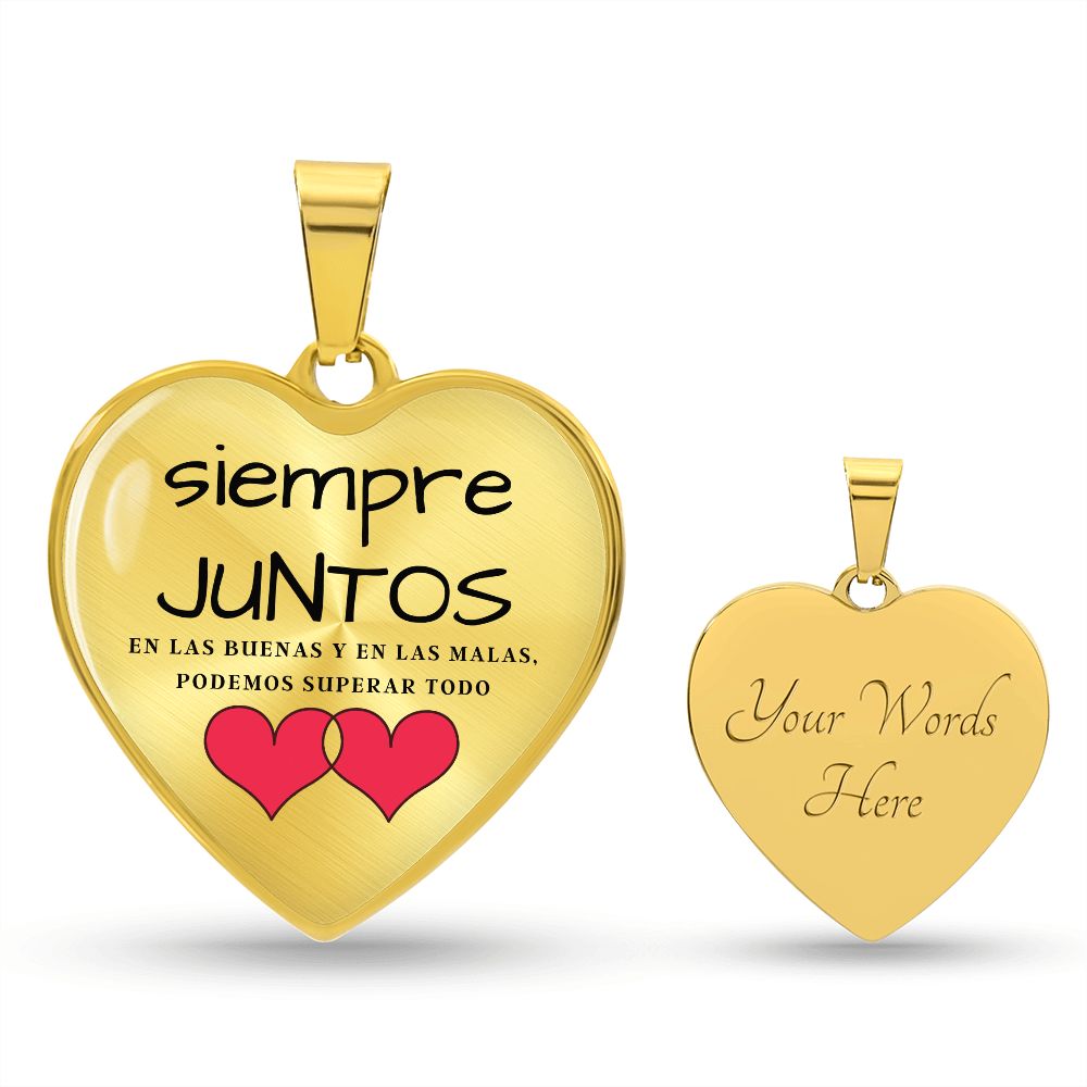 Siempre juntos eso las buenas y en la malas… Collar corazón para esa persona que AMAS. Jewelry Collar de lujo (oro) Yes 