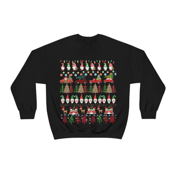Sweater Navideña para Fiestas - Unisex - Ugly Christmas Sweater Sweatshirt Printify S Black 