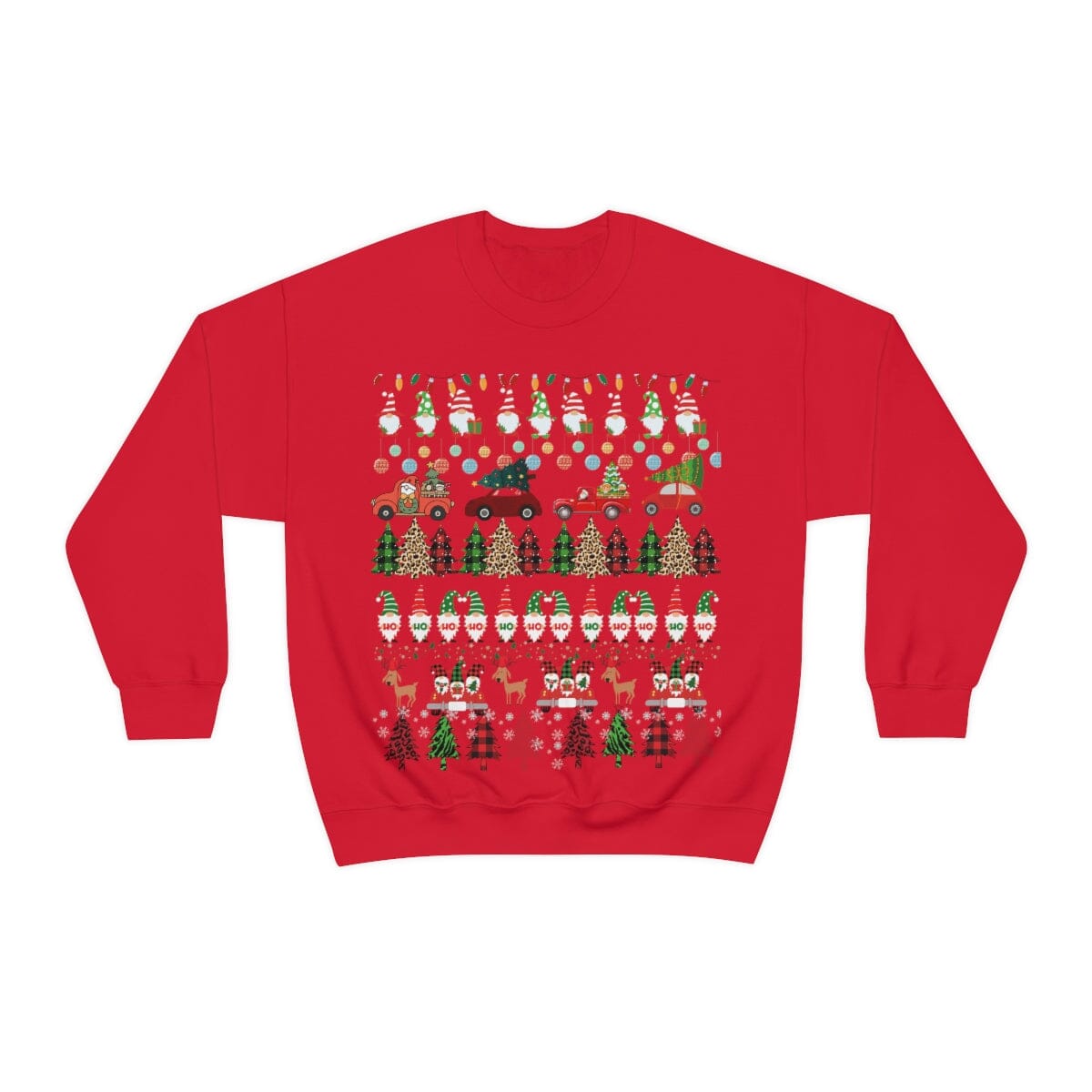 Sweater Navideña para Fiestas - Unisex - Ugly Christmas Sweater Sweatshirt Printify S Red 