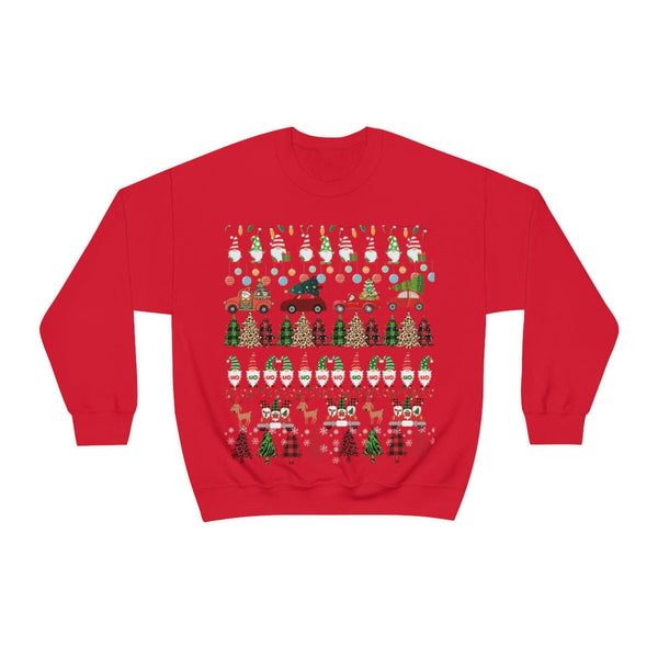 Sweater Navideña para Fiestas - Unisex - Ugly Christmas Sweater Sweatshirt Printify S Red 