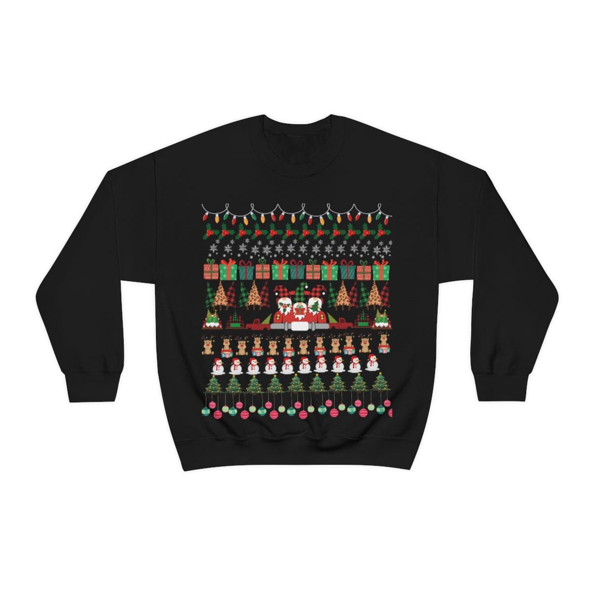 Sweater Unisex para lucir esta Navidad - Ugly Christmas Sweater - Escoge entre 4 colores. Sweatshirt Printify S Black 