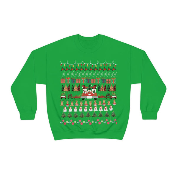 Sweater Unisex para lucir esta Navidad - Ugly Christmas Sweater - Escoge entre 4 colores. Sweatshirt Printify S Irish Green 