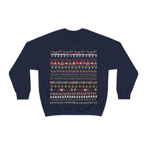 Sweather Navideño Unisex (Azul o Negro) - Ugly Christmas Sweather Sweatshirt Printify S Navy 