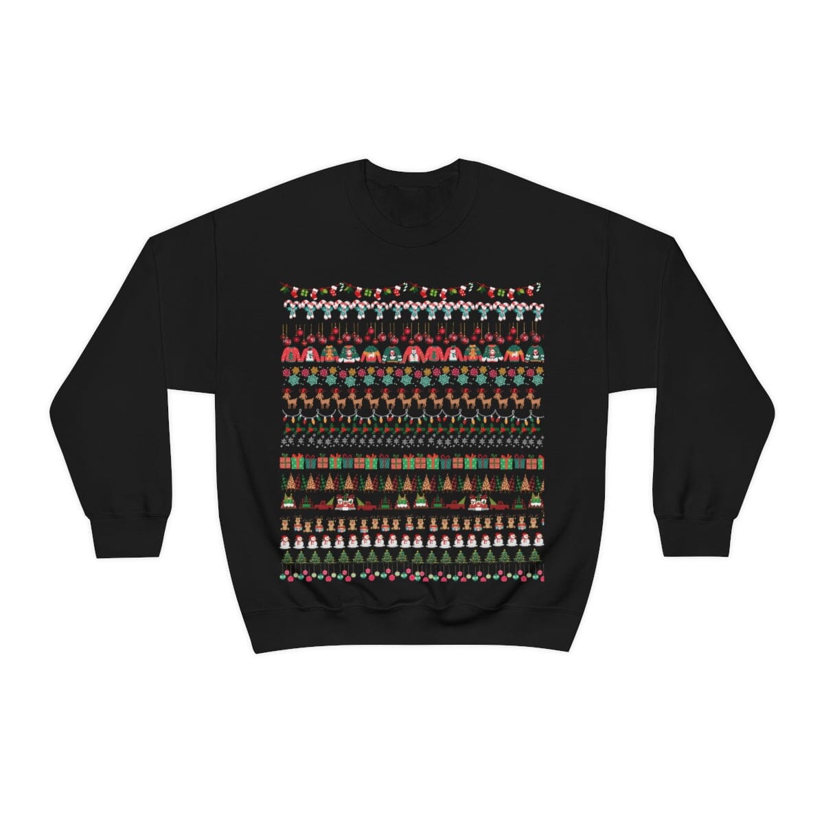 Sweather Navideño Unisex (Azul o Negro) - Ugly Christmas Sweather Sweatshirt Printify S Black 