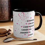 Taza 2 colores con mensaje de amor para esposa: Mi Esposa: Hermosa, Sincera, Comprensiva… Mug Printify 