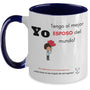 Taza 2 colores con mensaje de amor: Yo tengo al mejor esposo del mundo! … esta taza es una regalo de mi esposo! :) Coffee Mug Regalos.Gifts Two Tone 11oz Mug Navy 